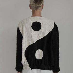 The WYLDE Yin Yang Sweater in Black and Cream